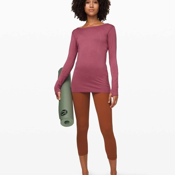 Lululemon Purple Swiftly Speed Long Sleeve Cinch Ruched Back Top Size - Picture 4 of 10